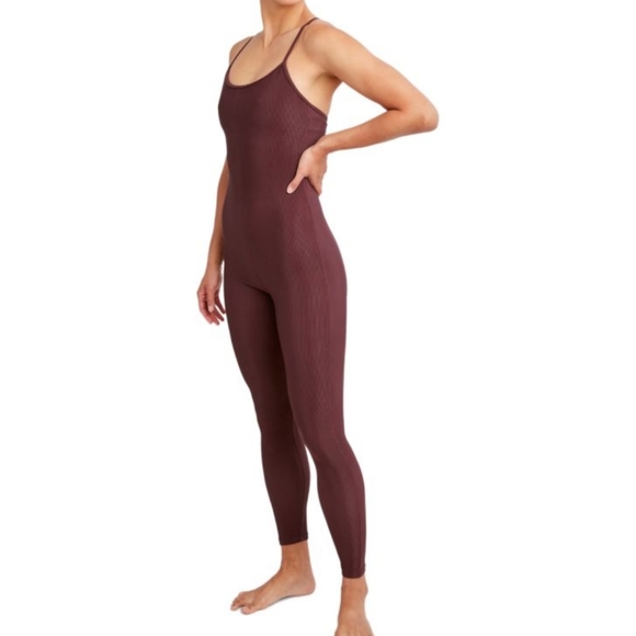 NWOT SAGE COLLECTIVE Ribbed Fitted Cami Jumpsuit sz M Black - Picture 3 of 12